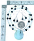 Sterling Siver Multicolor Bead Necklace And Earrings Set SX114524